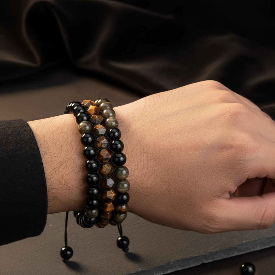 3-Layer Chakra Gemstone Bracelet