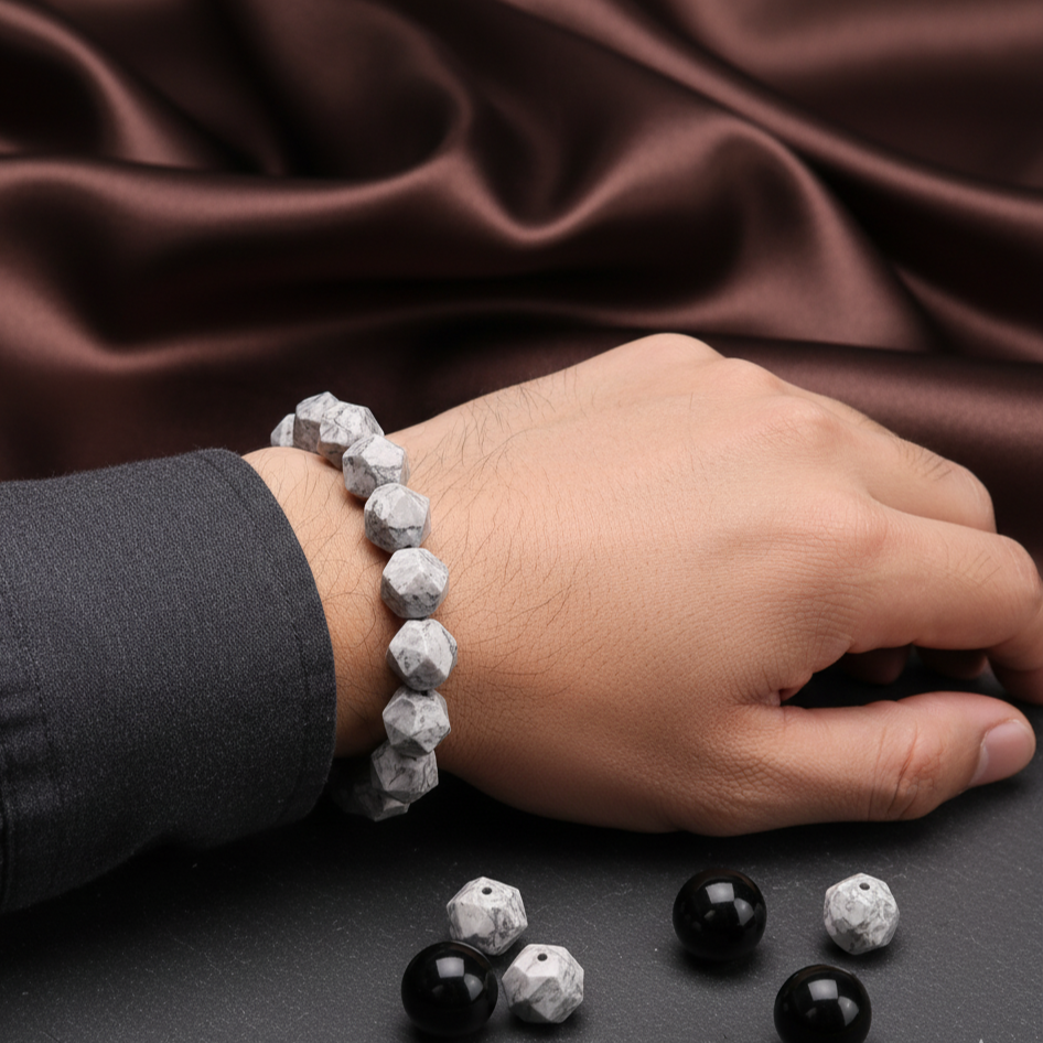 Faceted Tiger Eye & Map Stone Bracelet