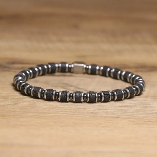 Lava Stone & Hematite Bracelet