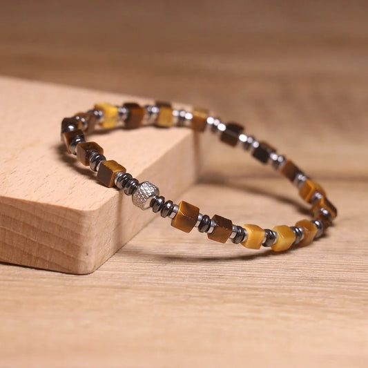 Square Natural Healing Crystal Bracelet