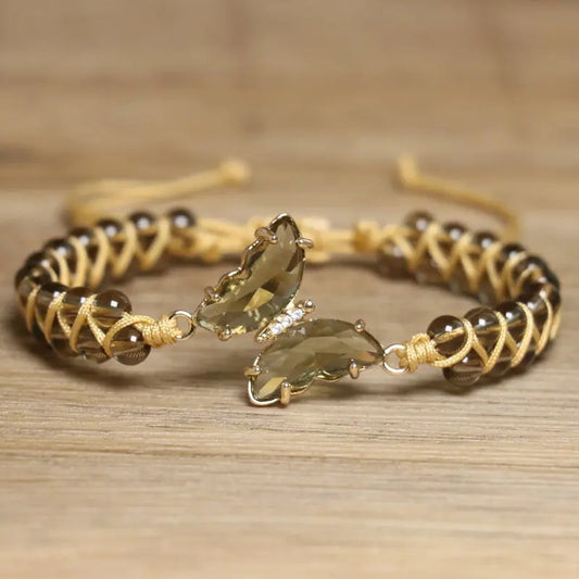 Smoky Crystal Double Layer Bracelet