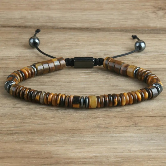 Tiger Eye Gemstone Bracelet β Boho Adjustable