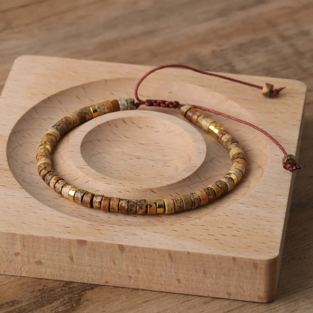 Natural Semi-Precious Stone Bracelet – Adjustable