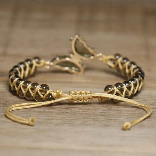 Smoky Crystal Double Layer Bracelet