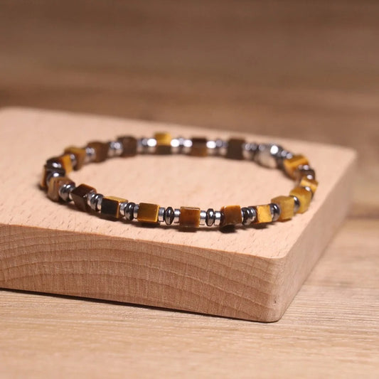 Square Natural Healing Crystal Bracelet