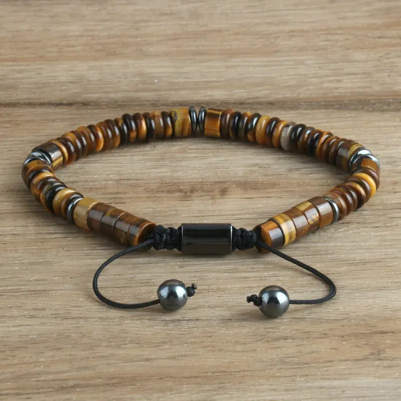 Tiger Eye Gemstone Bracelet β Boho Adjustable