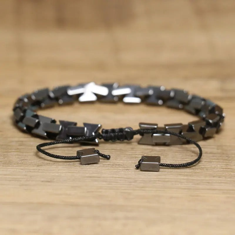 Irregular Hematite Stone Bracelet β Punk Style
