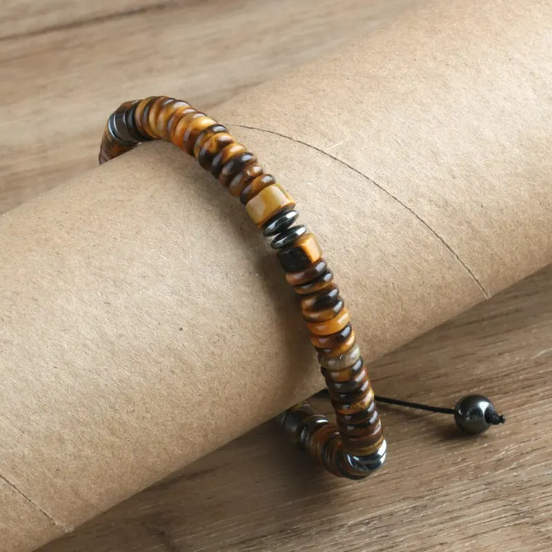 Tiger Eye Gemstone Bracelet β Boho Adjustable