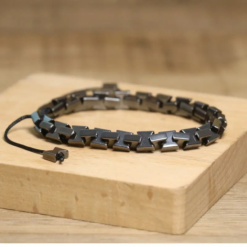 Irregular Hematite Stone Bracelet β Punk Style