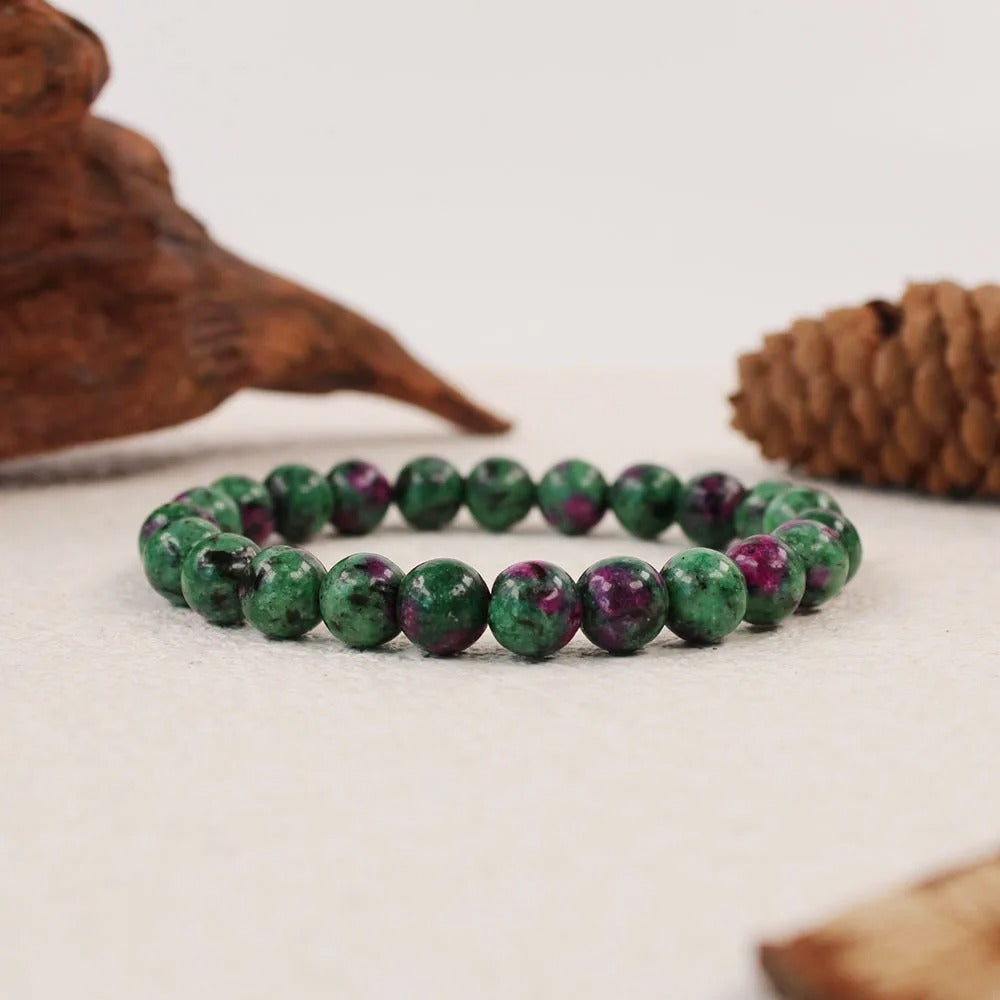 Rose Quartz, Green Jade & Yellow Agate Bracelet ā Natural Stone Healing Bracelet
