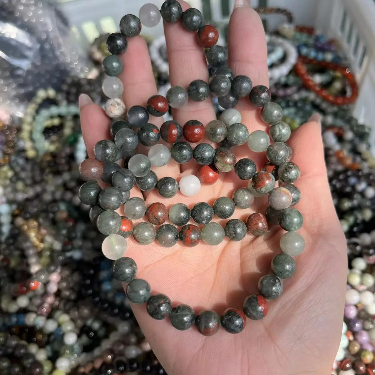 Rose Quartz, Green Jade & Yellow Agate Bracelet ā Natural Stone Healing Bracelet