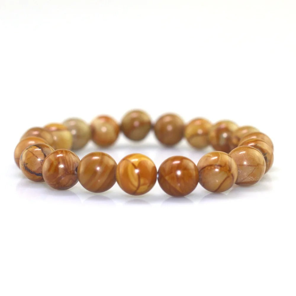 Rose Quartz, Green Jade & Yellow Agate Bracelet ā Natural Stone Healing Bracelet