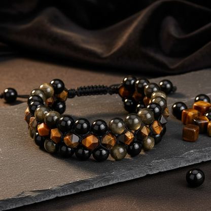 3-Layer Chakra Gemstone Bracelet