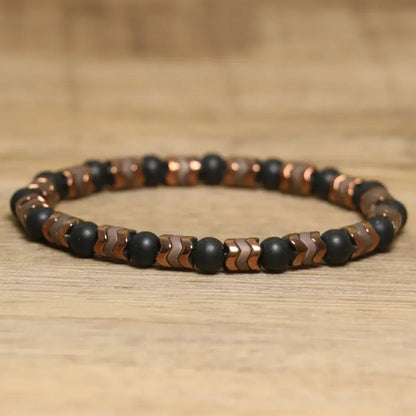 Onyx & Hematite Beaded Bracelet