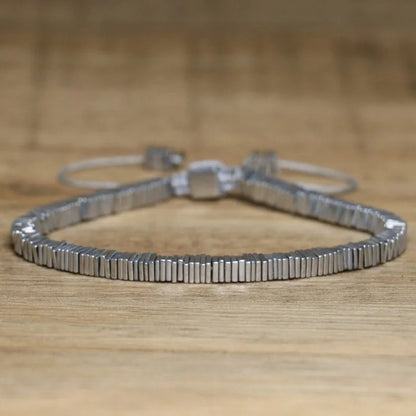 Hematite Block Stone Bracelet