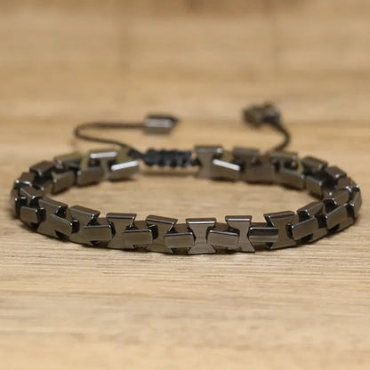 Irregular Hematite Stone Bracelet – Punk Style