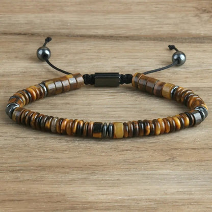 Tiger Eye Gemstone Bracelet – Boho Adjustable