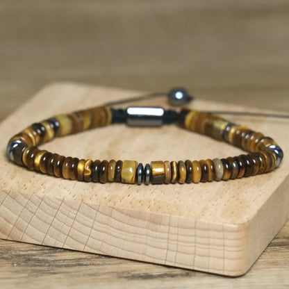 Tiger Eye Gemstone Bracelet – Boho Adjustable