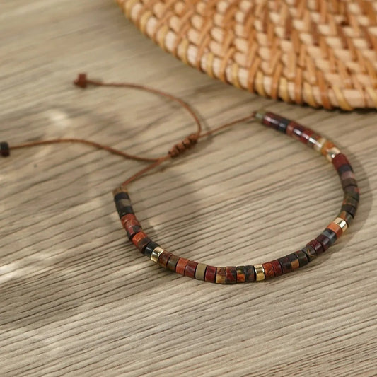 Picasso Stone Bracelet – Handmade Woven Healing