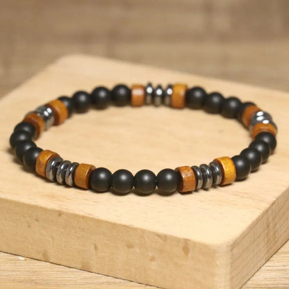 Wooden Beads Adjustable Gemstone Bracelet