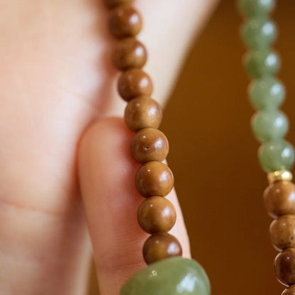 2-Layer Wood & Yellow Aventurine Prayer Bracelet