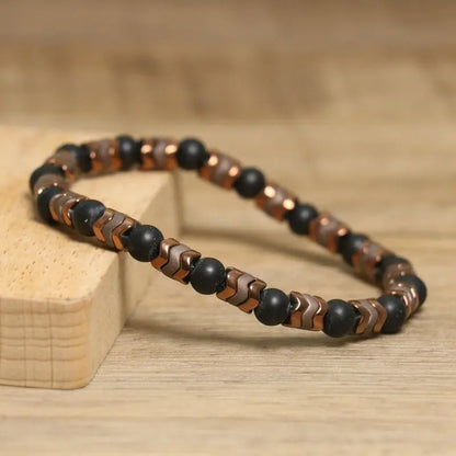 Onyx & Hematite Beaded Bracelet