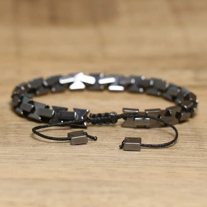 Irregular Hematite Stone Bracelet – Punk Style