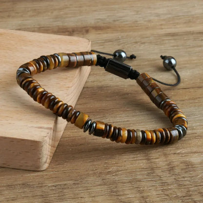 Tiger Eye Gemstone Bracelet – Boho Adjustable