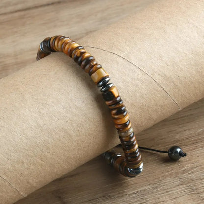 Tiger Eye Gemstone Bracelet – Boho Adjustable