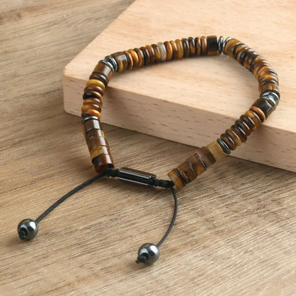 Tiger Eye Gemstone Bracelet – Boho Adjustable