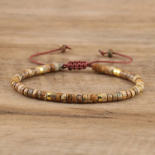 Natural Semi-Precious Stone Bracelet – Adjustable